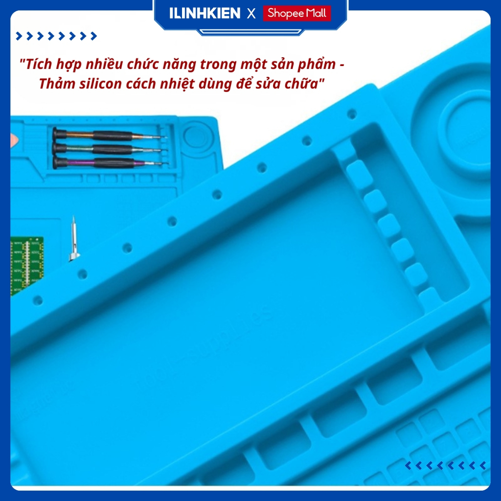Tấm lót sữa chữa thiết bị điện tử silicon chịu nhiệt, từ tính, chống ăn mòn chính hãng ilinhkien