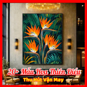 Tranh Hoa Thiên Điểu Nghệ Thuật – Tranh Hoa Lá Decor Nhà Ở, Quán Café, Spa Tráng Gương Đẹp Decor Phòng Khách