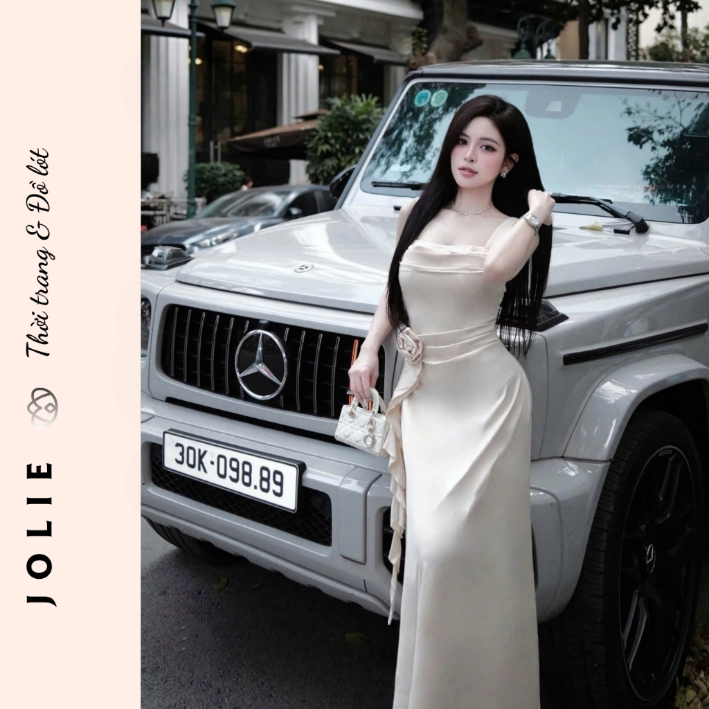 Váy hai dây lụa tiểu thư dự tiệc sang chảnh Jolie