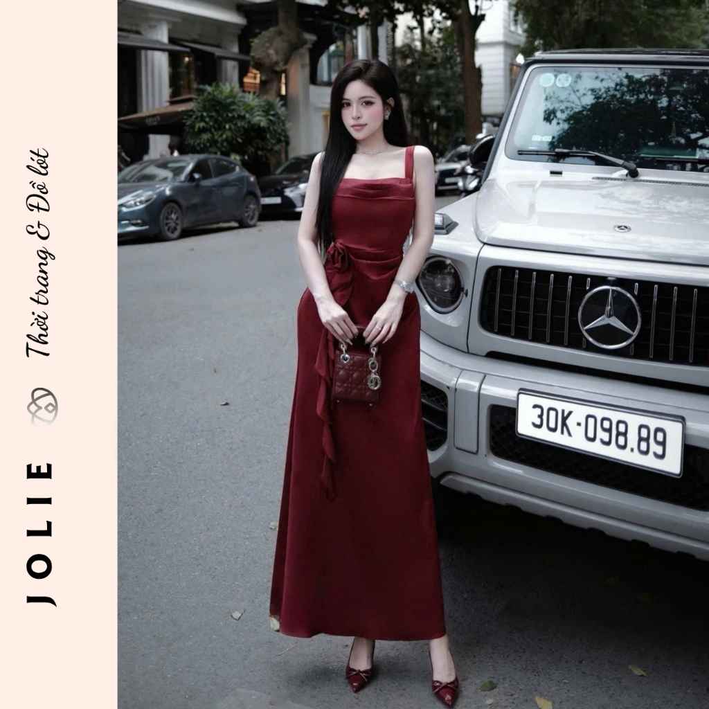 Váy hai dây lụa tiểu thư dự tiệc sang chảnh Jolie