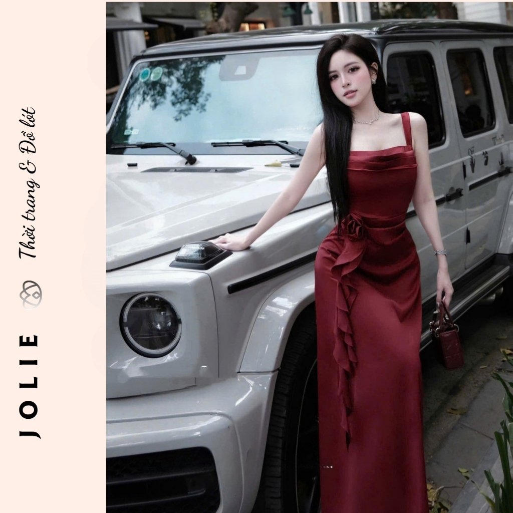 Váy hai dây lụa tiểu thư dự tiệc sang chảnh Jolie
