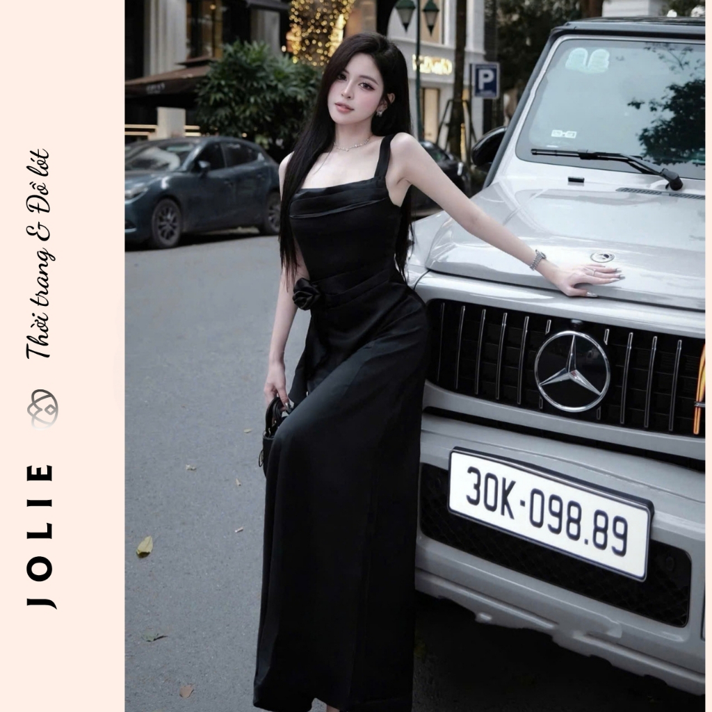 Váy hai dây lụa tiểu thư dự tiệc sang chảnh Jolie