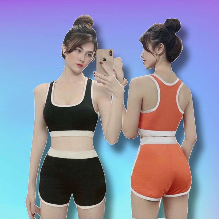 ❤️ VẢI XỊN ❤️ set đồ bộ ngủ lụa satin đồ tập gym đùi sexy hai dây trơn siêu hot, nguyên quần lưng thun SSL