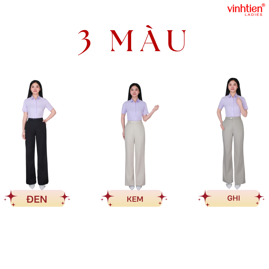 Quần âu nữ ống loe Leica Studio, GTB 499, chất liệu vải mềm mịn thoáng mát đứng form.