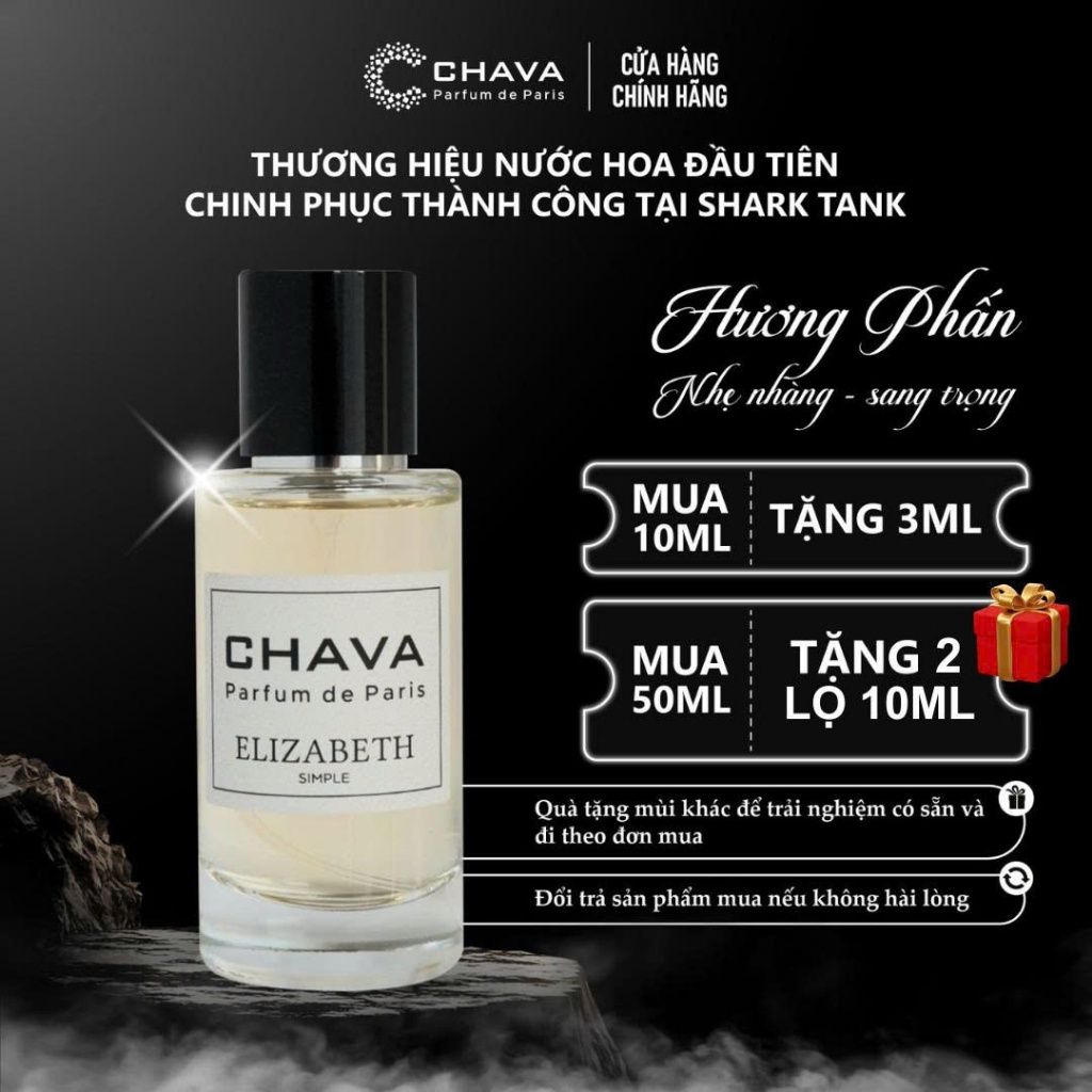 Nước Hoa Nữ SIMPLE ELIZABETH CHAVA, Phong Cách Xịt+Lăn, Hương Hoa Ngào Ngạt, Nồng Nàn Và Tạo Sự Cuốn Hút