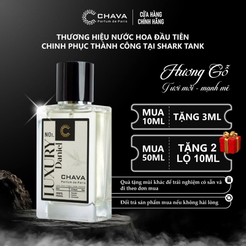 Nước Hoa Nam LUXURY DANIEL CHAVA, Phong Cách Xịt, Mùi Hương Gỗ Trầm Ấm, Nam Tính & Cuốn Hút