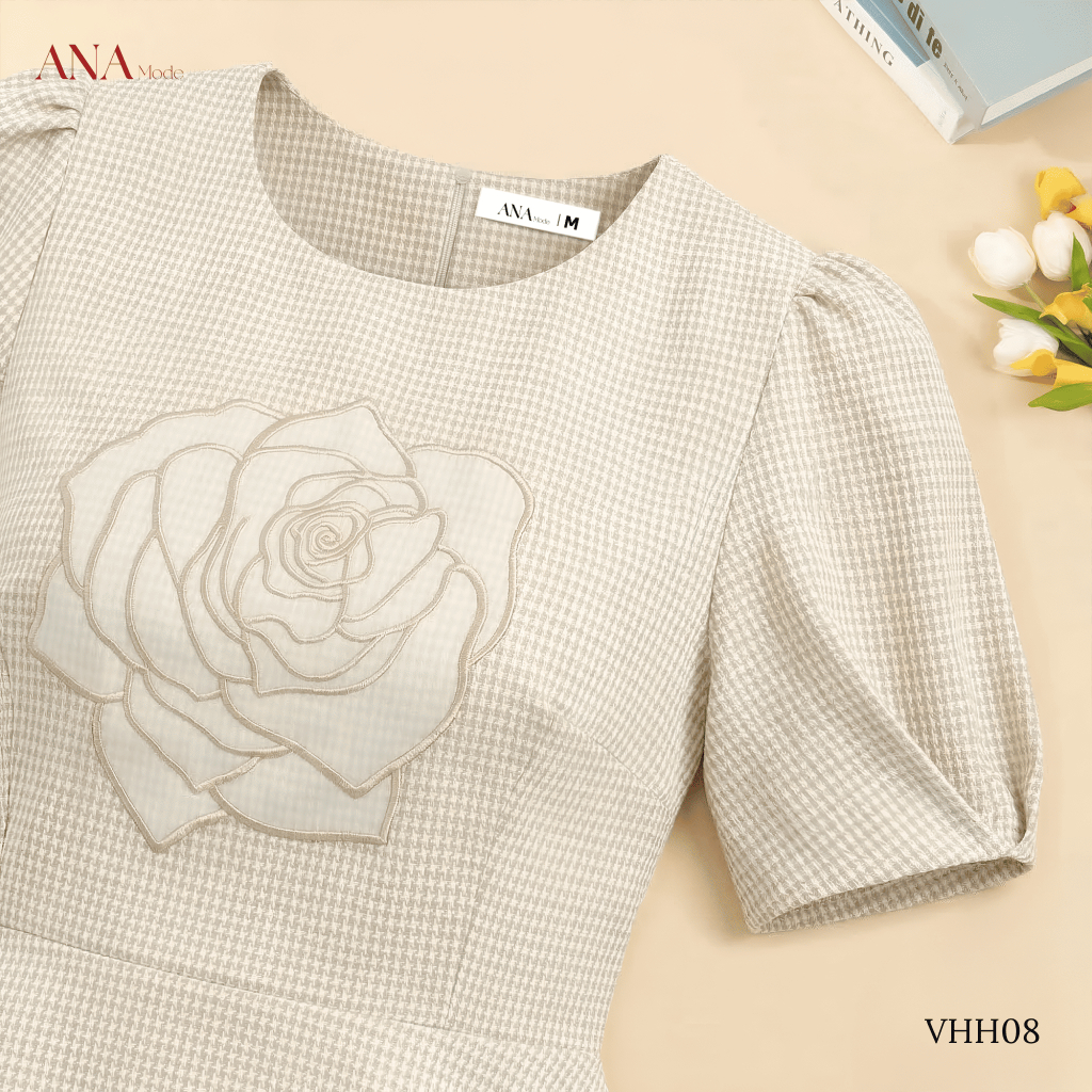 Áo Kiểu Thêu Hoa Trung Niên ANA Mode Chất Liệu Dệt Quý Phái Đi Tiệc Quà Tặng Mẹ AK25VHH08