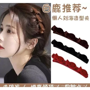 Kẹp tóc vải nhung bện tóc mái kiểu mới phong cách Hàn Quốc