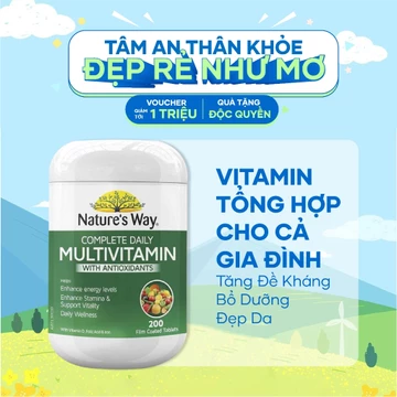 Vitamin Tổng Hợp Úc Nature's Way Complete Daily Multivitamin - Hỗ Trợ Bổ Sung Vitamin Và Khoáng Chất Hộp 100 Viên
