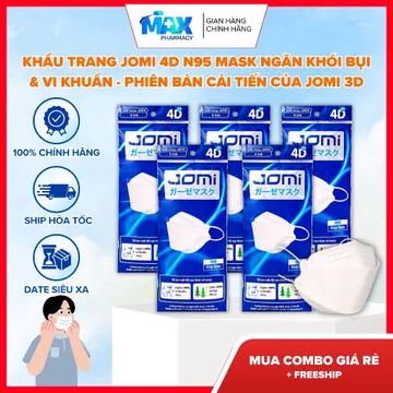 COMBO Khẩu Trang Jomi 4D N95 mask Ngăn Khói Bụi & Vi Khuẩn - Phiên bản cải tiến của jomi 3D