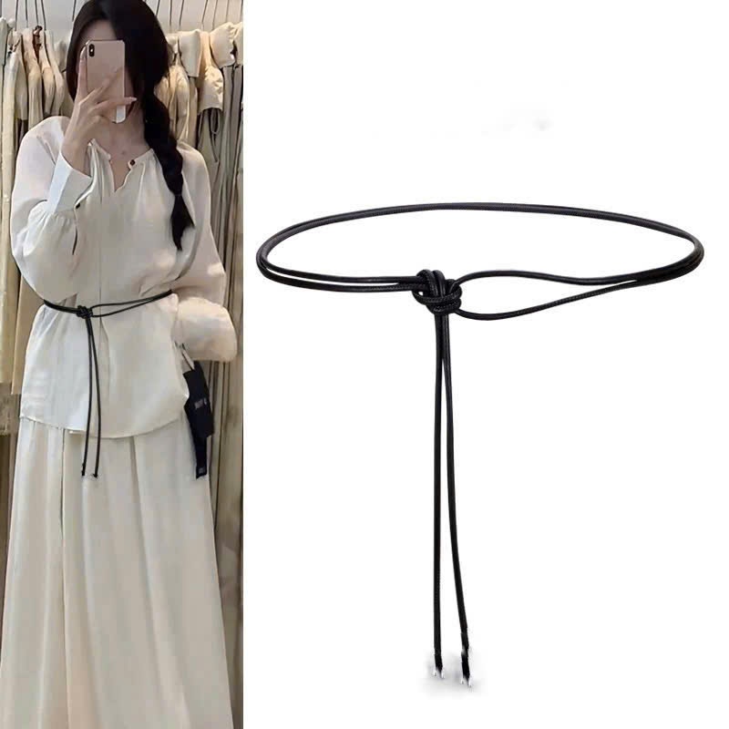 Đai váy da dây thắt lưng nam nữ dây trơn DV37 HORIZON sang chảnh dây nịt blazer bản NHỎ 0.5cm