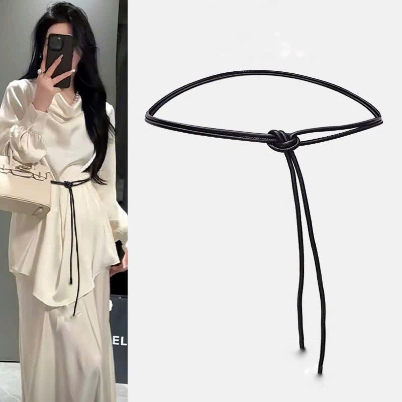 Đai váy da dây thắt lưng nam nữ dây trơn DV37 HORIZON sang chảnh dây nịt blazer bản NHỎ 0.5cm