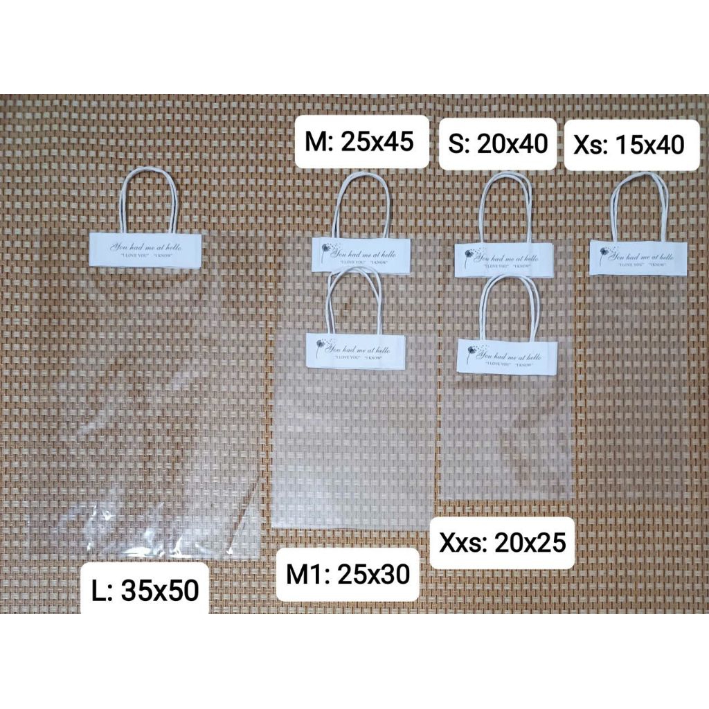 ( Sỉ 100c) Túi đựng hoa, túi kính. Combo  50-100 túi Xxs , Xs, S, M, L, túi quà 25x30