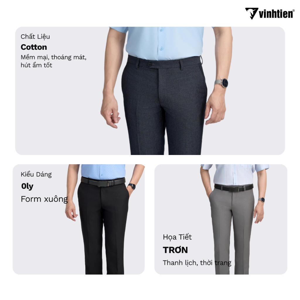 Quần Tây 0ly Size Đại Bigsize Classic Form Suông Vĩnh Tiến 565 - Nhiều Màu