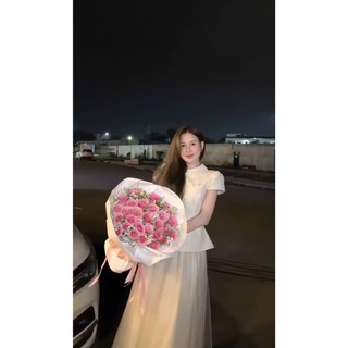 Combo Áo Peplum Nữ Trắng Tôn Dáng Cùng Chân Váy Voan Bồng Bềnh
