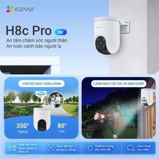 Camera Wifi EZVIZ H8C PRO 3MP/ 4MP/ 5MP Xoay 360 ngoài trời, Đàm Thoại, Ghi hình màu - TRANGIATELECOM