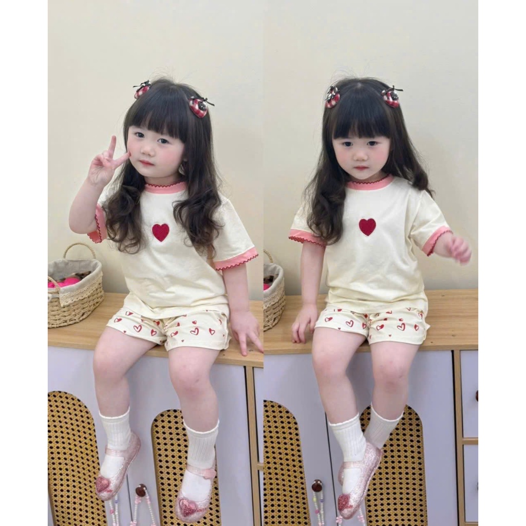 Set đồ bé gái cotton siêu xinh mềm mịn, thoáng mát cho bé gái từ 9-35kg