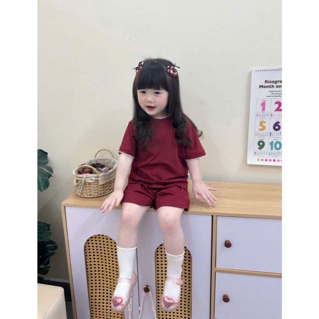 Set đồ bé gái cotton siêu xinh mềm mịn, thoáng mát cho bé gái từ 9-35kg