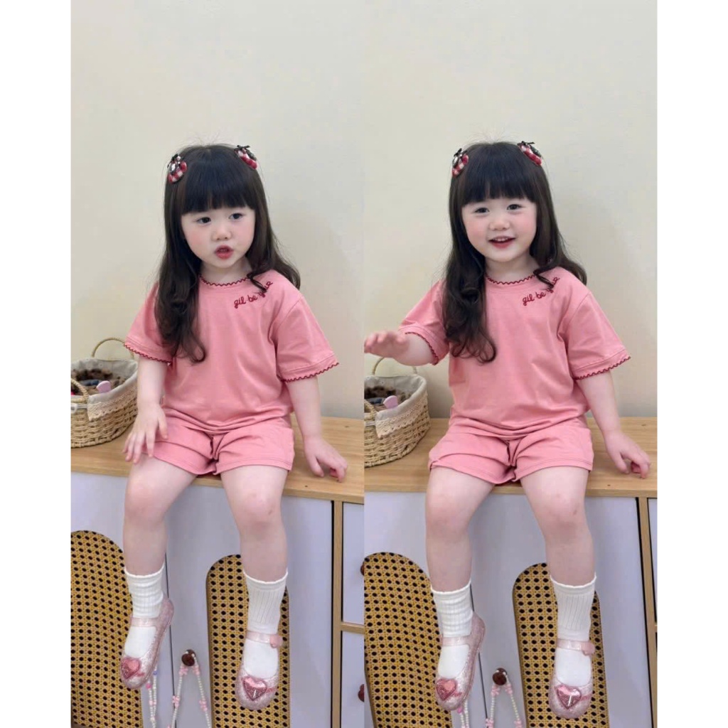 Set đồ bé gái cotton siêu xinh mềm mịn, thoáng mát cho bé gái từ 9-35kg