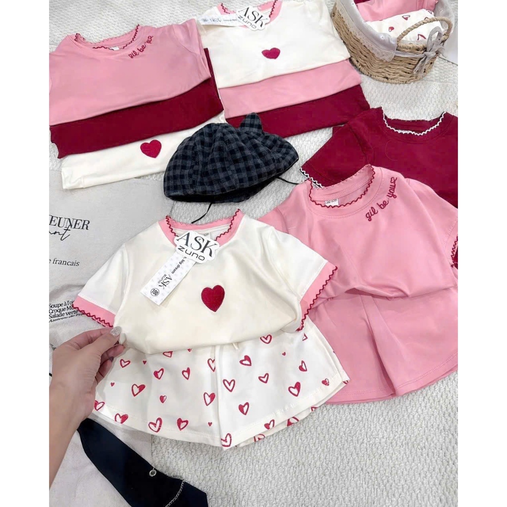 Set đồ bé gái cotton siêu xinh mềm mịn, thoáng mát cho bé gái từ 9-35kg