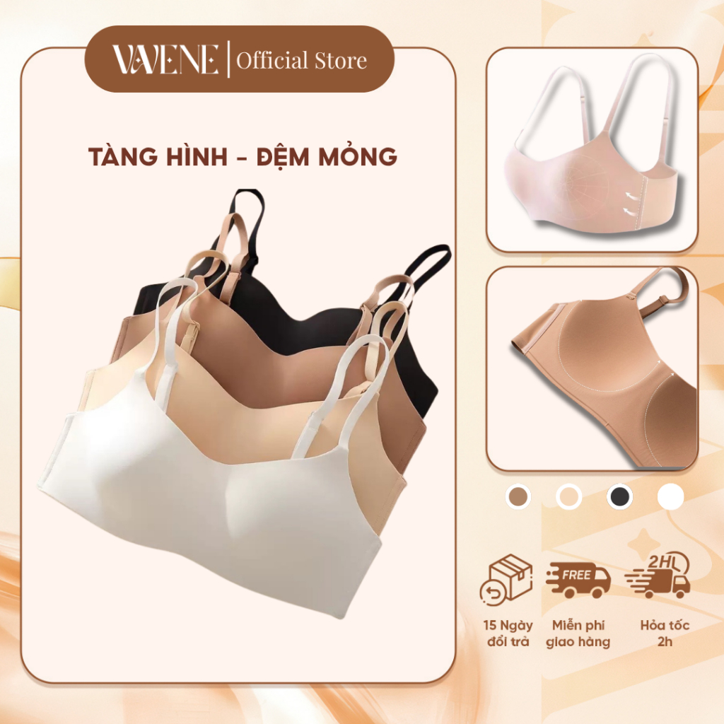 [LOẠI 1] Áo Lót Nữ Vanvene AL158 Áo Su Đúc Cup Ngang, Đệm Mỏng, Không Gọng, Không Viền, Chống Chảy Xệ