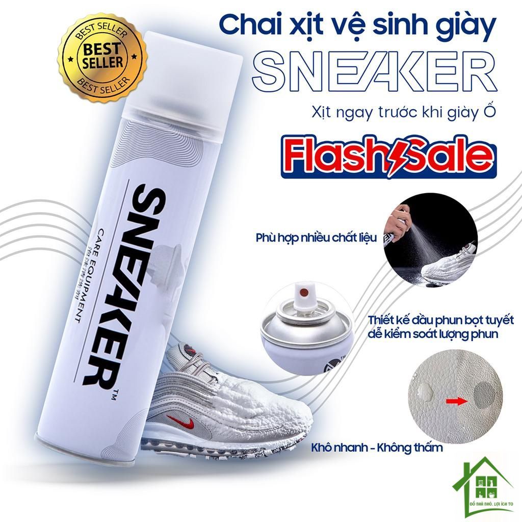 Xịt vệ sinh giày bọt tuyết 300ml, sịt làm sạch giầy cao, giặt khô giày Sneaker.
