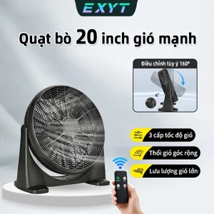 EXYT Quạt sàn 20 inch, Quạt mạnh vượt trội, gió rộng 160°, 3 mức gió, chạy êm, dùng phòng khách phòng ngủ, có điều khiển