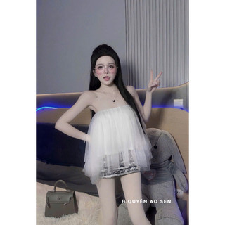 SET ÁO CUP LƯỚI MIX CHÂN VÁY BLING HOT HIT