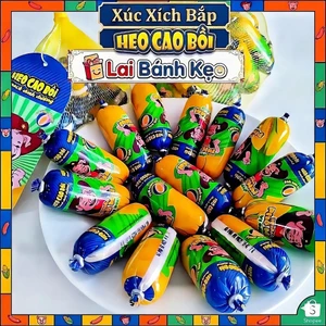 Bán Sỉ Túi 15 Cây Xút Xích Heo Cao Bồi - Nhân Phô Mai & Phô Mai Bắp, Túi 15cây × 32g