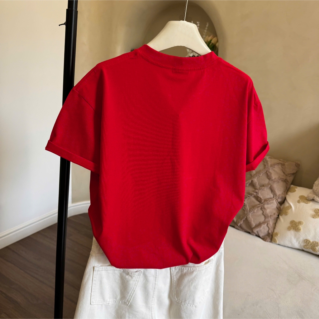 Áo Thun Mirage Bảng Hoa Đỏ Trendy Local Brand Chất 100% Cotton Mềm Mịn Thoáng Mát.