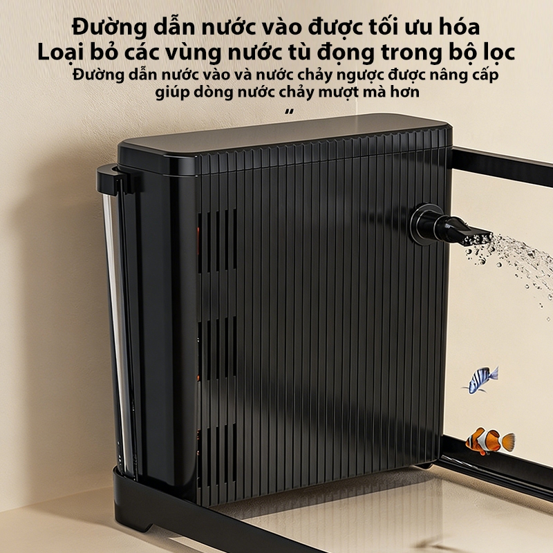 Bể cá Thủy sinh Hồ cá Mini Để Bàn Tích Hợp Lọc Ẩn Đèn Thủy Sinh Siêu Trong Suốt Cho Cá Cảnh