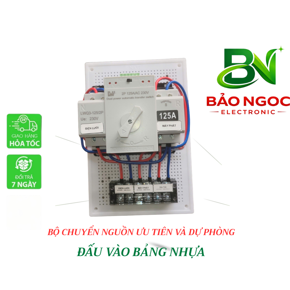 Bộ chuyển nguồn ƯU TIÊN và DỰ PHÒNG -ATS 125A- chuyển nguồn ĐIỆN LƯỚI và MÁY PHÁT - NĂNG LƯỢNG và ĐIỆN LƯỚI