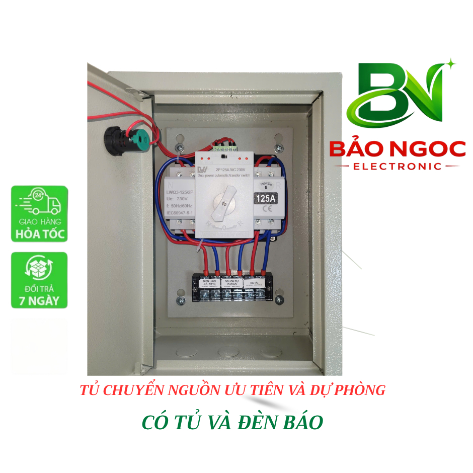 Bộ chuyển nguồn ƯU TIÊN và DỰ PHÒNG -ATS 125A- chuyển nguồn ĐIỆN LƯỚI và MÁY PHÁT - NĂNG LƯỢNG và ĐIỆN LƯỚI