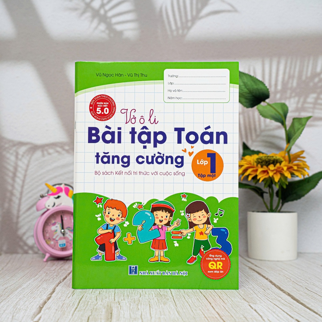 Sách - H An Phúc -  Vở ô li Bài Tập Toán Tăng Cường Lớp 1 tập 1 - Kết Nối