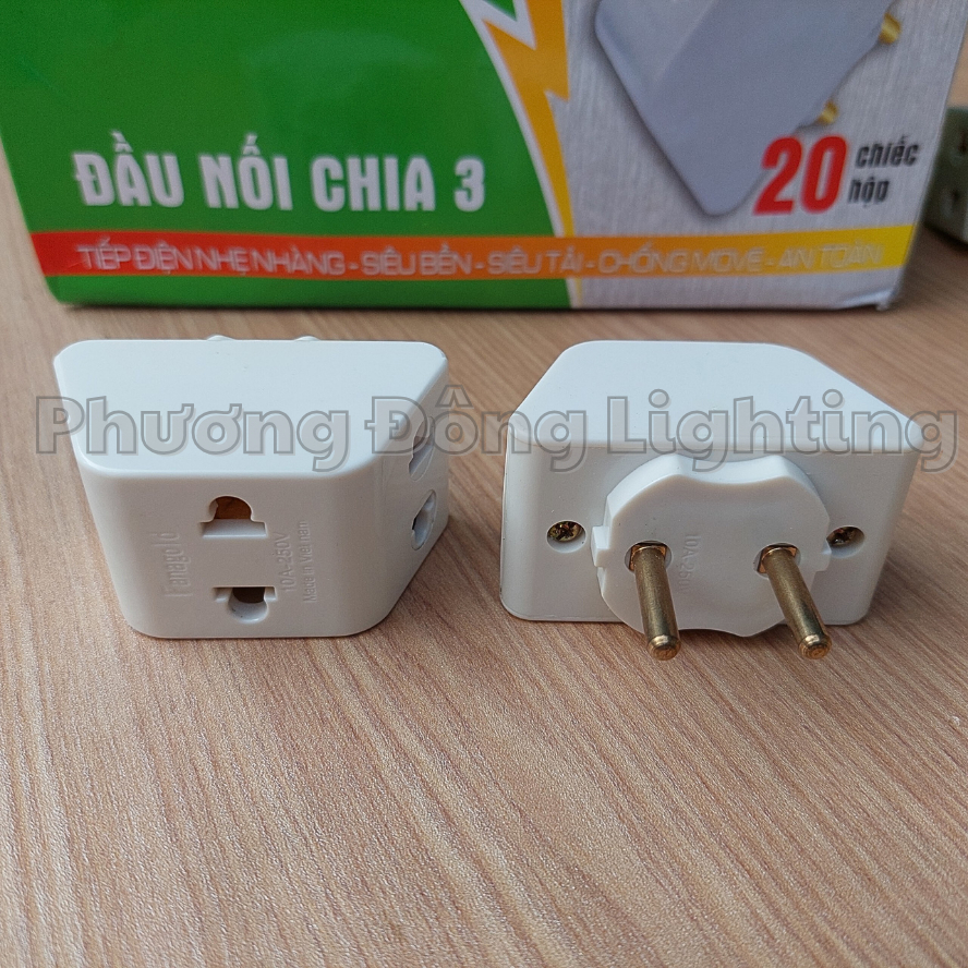 Đầu Nối Chia 3 Fanagold 10A 250V – Phích Cắm Chia 3 Ổ Cắm Điện Đa Năng, Nhựa Chịu Nhiệt An Toàn