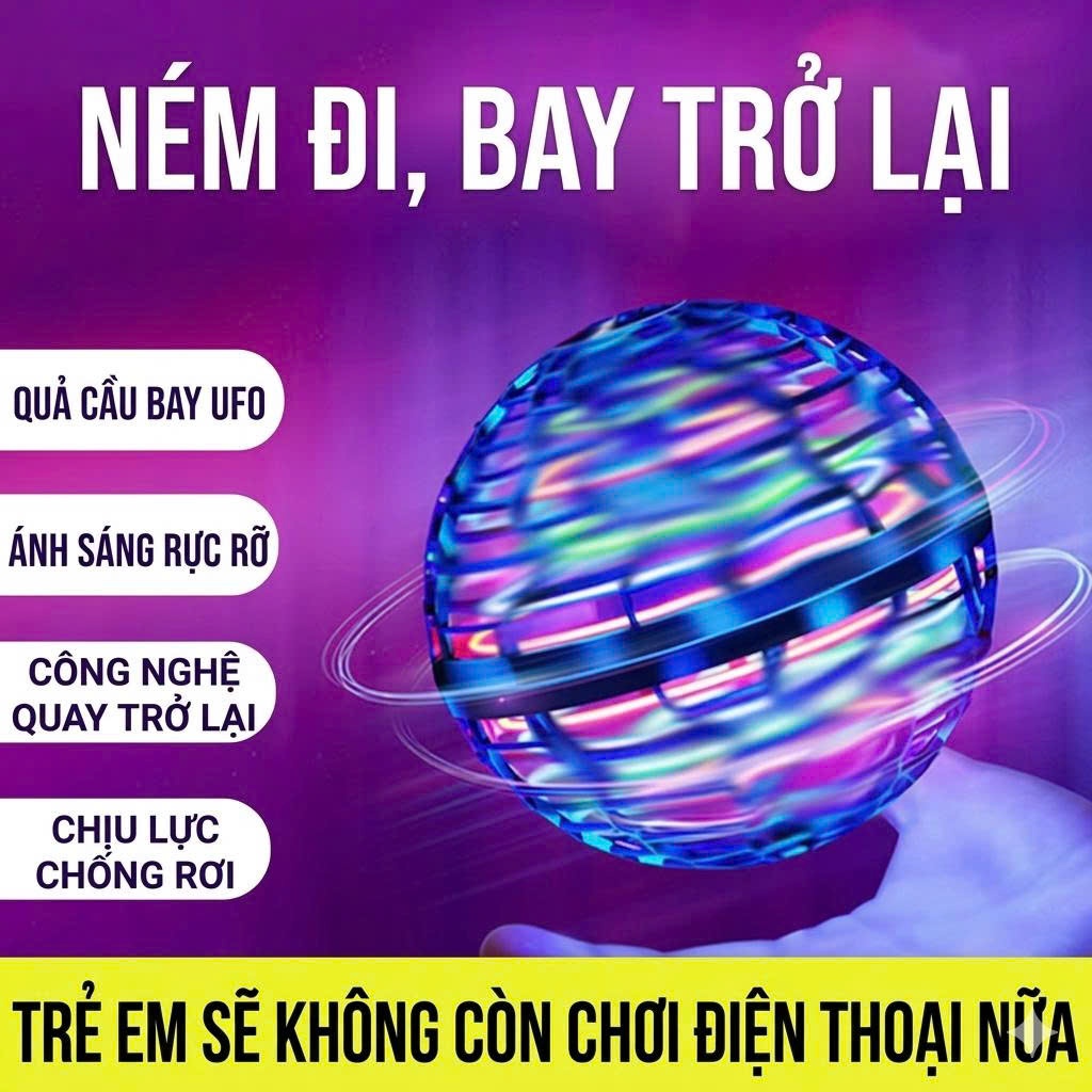 Quả cầu ma thuật boomerang phát sáng và tự quay lại vị trí ném
