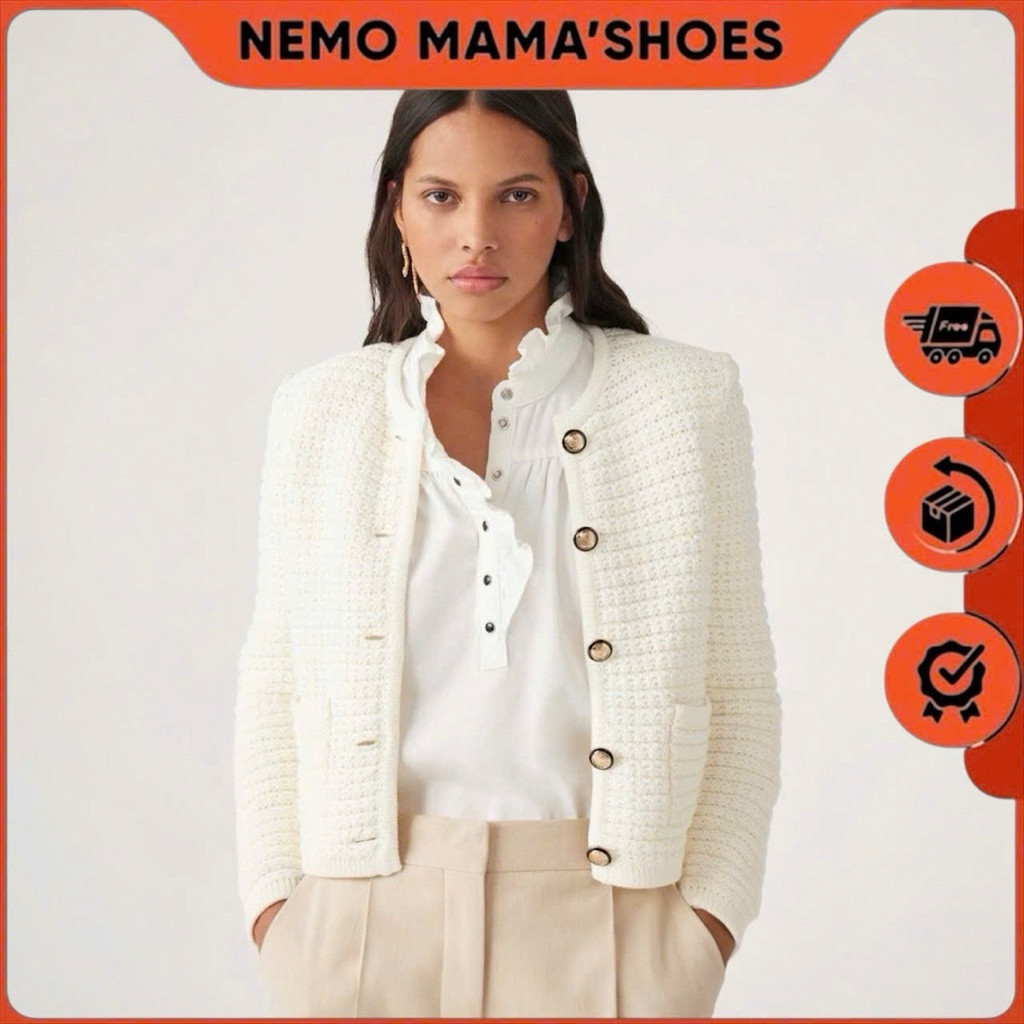 LUCKY BRAND ÁO KHOÁC LEN NÚT HOA NỮ TRẮNG KEM (Q251023042)
