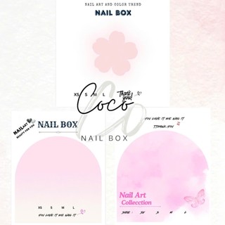 Bìa nailbox 2 mặt thẻ gắn móng tay kèm bịch bóng kiếng G175, bìa nailbox 9x11cm cán màng giấy c300