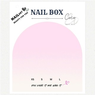 Bìa nailbox 2 mặt thẻ gắn móng tay kèm bịch bóng kiếng G175, bìa nailbox 9x11cm cán màng giấy c300
