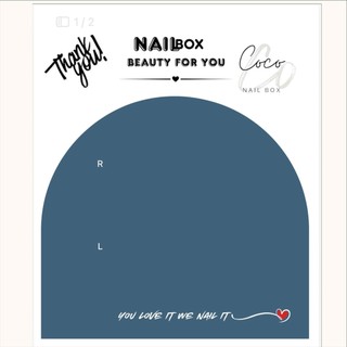 Bìa nailbox 2 mặt thẻ gắn móng tay kèm bịch bóng kiếng G175, bìa nailbox 9x11cm cán màng giấy c300