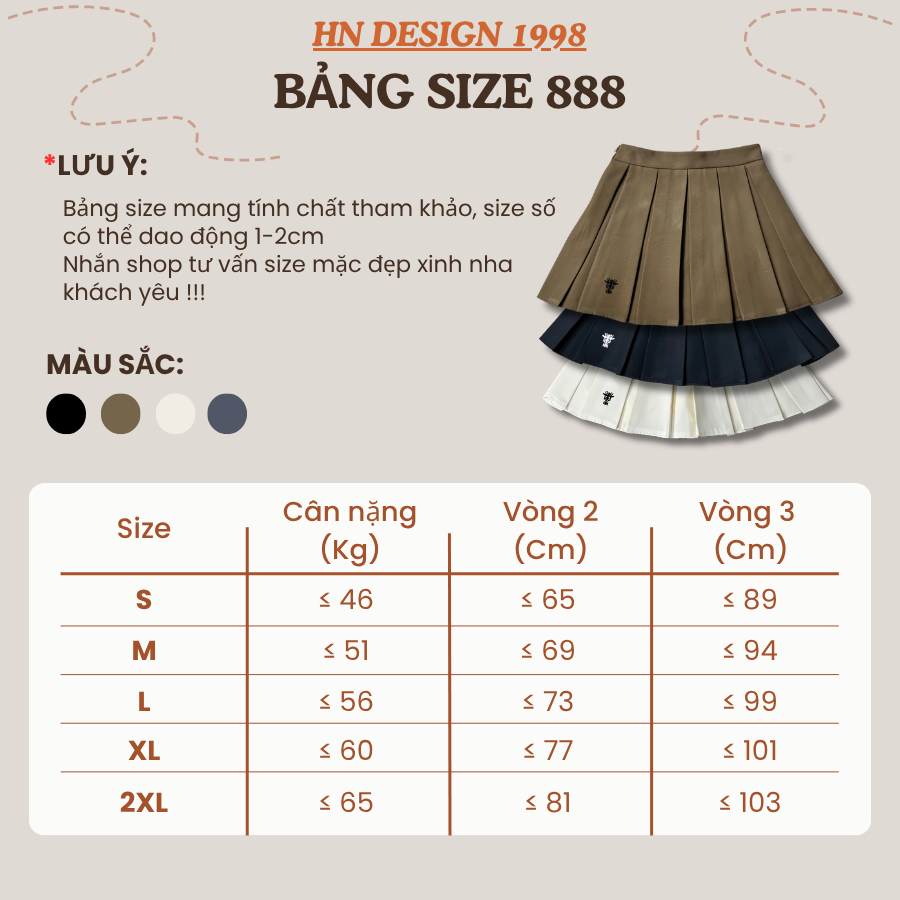 Chân Váy Xếp Ly Thêu Ong Cạp Cao Tôn Dáng Có Quần Bảo Hộ Vải Tuyết Mưa Mới Bigsize Nữ HN DESIGN 888