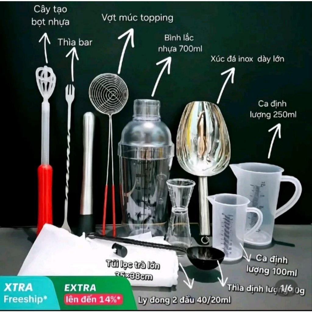 COMBO pha chế cafe nước 11 món an toàn tiện lợi