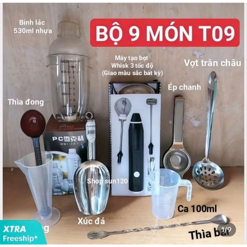 COMBO 9 món pha chế cafe nước an toàn tiện lợi