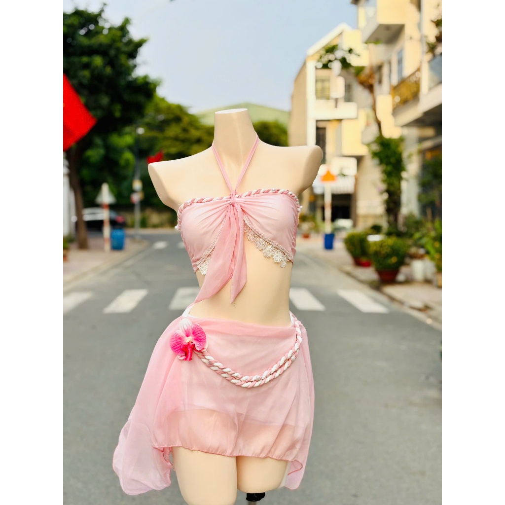 [ BKN 997 ] Bikini đồ bơi set thiết kế cao cấp đính HOA NGỌC LAN quyến rũ sang trọng HAN.T SHOP
