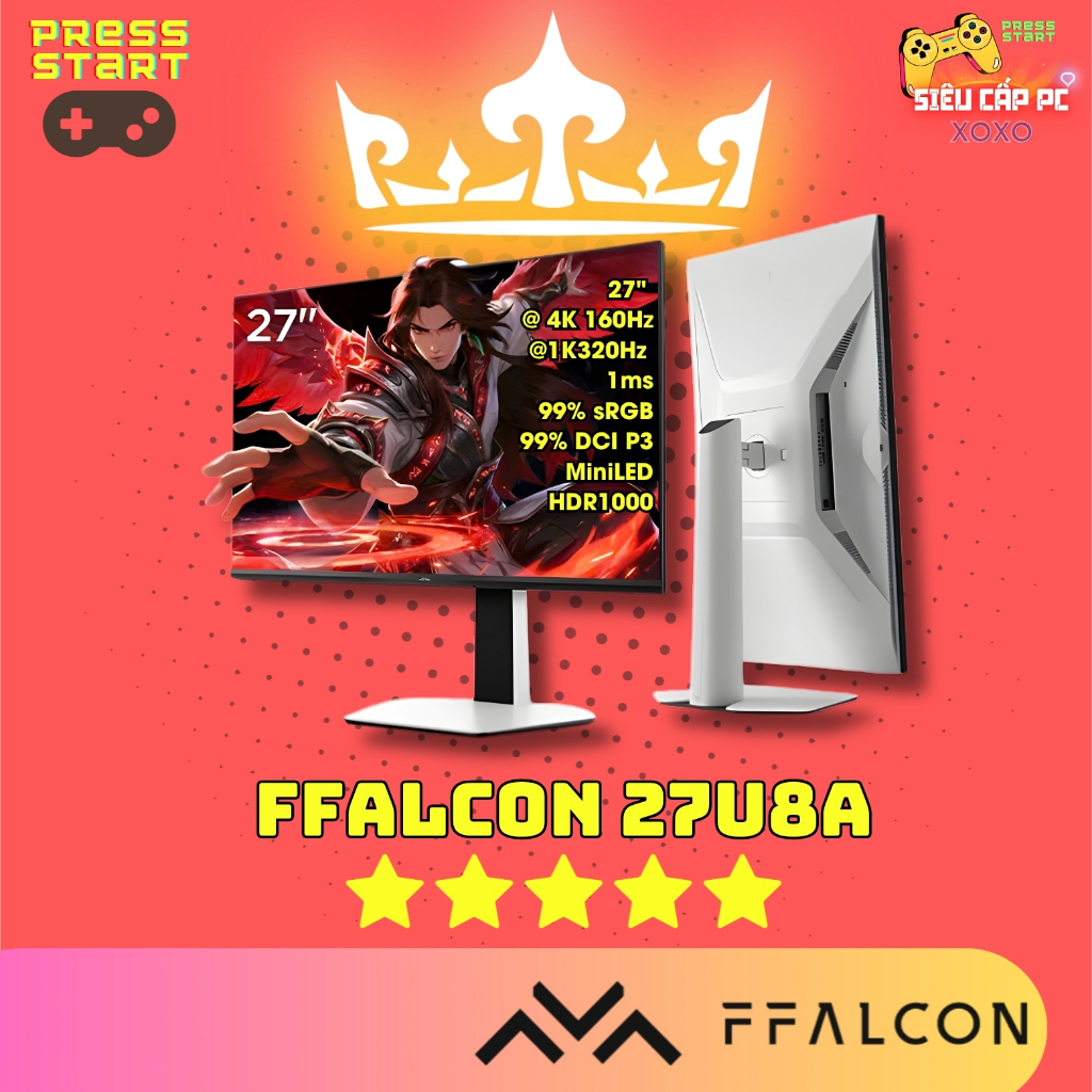 Màn Hình FFALCON 27U8A 27” 4K160Hz/FHD320Hz Mini LED 1196 Zones