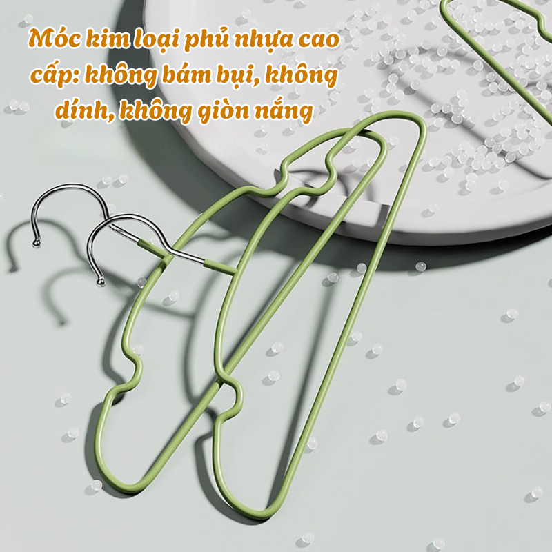 Móc Treo Quần Áo Cho Bé Bọc Nhựa, Móc Treo Trẻ Em Chống Trượt, Lõi Kim Loại Chắc Chắn, Nhiều Màu