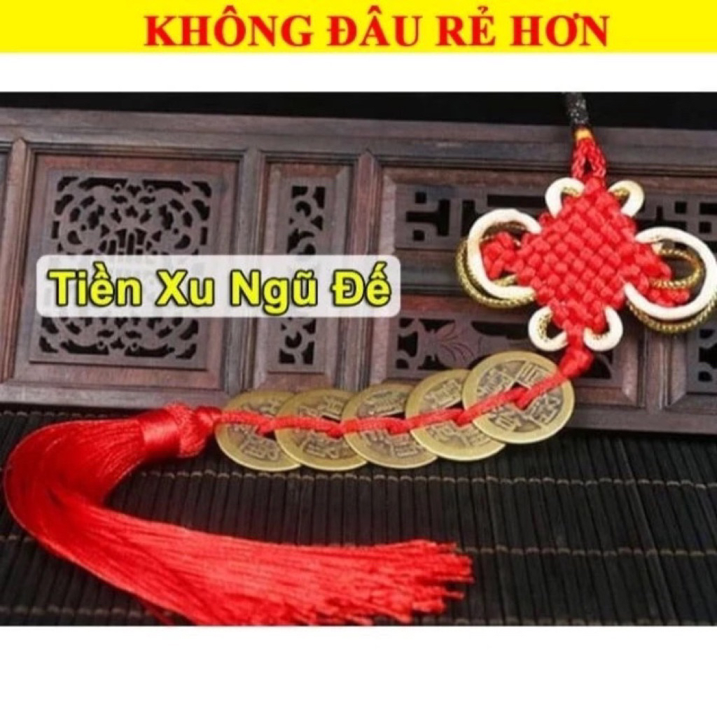 <Sẵn Hàng> Dây đồng xu ngũ đế, dây đồng xu phong thủy chiêu tài lộc may mắn
