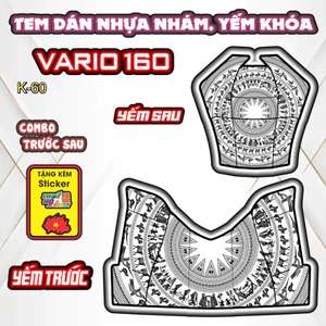 Bộ Tem Nhựa Nhám VARIO 160 Mẫu Hoa Văn Cổ Việt - Thiết Kế Tinh Tế, Tạo Điểm Nhấn Sang Trọng Cho Xe