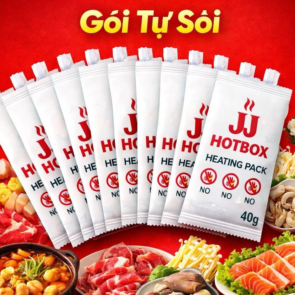 10 Gói tự sôi 40g (nấu mì , hâm cơm) dự phòng khẩn cấp , sinh viên , học sinh , văn phòng