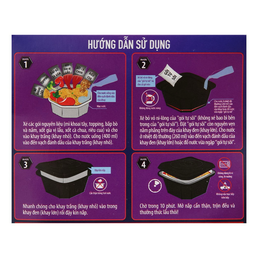 10 Gói tự sôi 40g (nấu mì , hâm cơm) dự phòng khẩn cấp , sinh viên , học sinh , văn phòng
